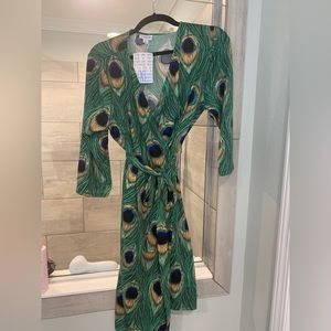 NWT Lularoe Peacock Wrap Dress